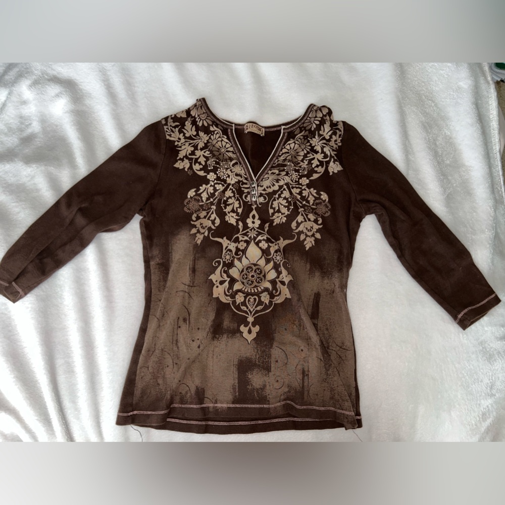 blue canyon size medium brown shirt